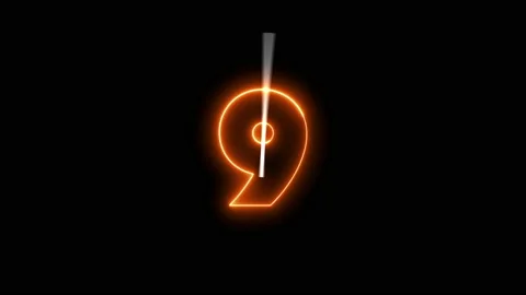 Countdown numbers with rounding pointer hand on black background Video stock 138277910
