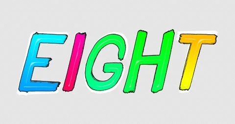 Countdown Numbers in Words from Ten to Zero. Italic Font Style. Rainbow Colors. Stock Footage 158051463