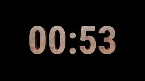 Countdown one minute with rusty metal timer 60 to 0 Stock Footage 340880025