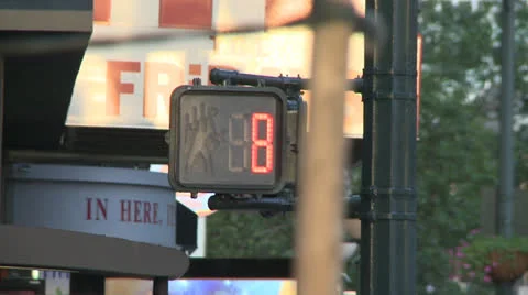 Countdown of Pedestrian Crossing sign Video stock 25734081