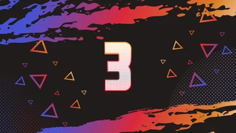 Countdown with rainbow colors and broken glass effect Stock Footage 311983346