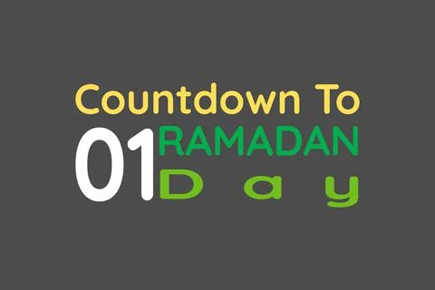 Countdown to Ramadan 01 day typography text vector design Stock Illustration