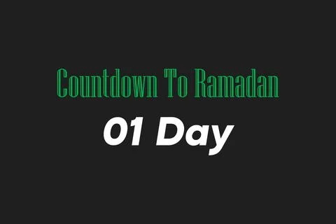Countdown to Ramadan 01 day typography text vector design イラスト素材