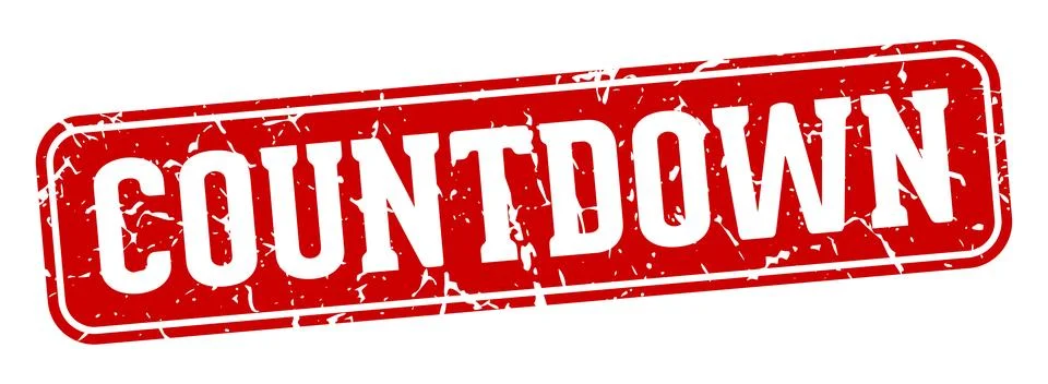 Countdown rectangular sign. countdown stamp Stockillustratie