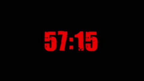 Countdown with red numbers on black background, chromakey, horror Stock Footage 148437245