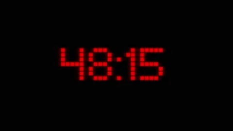 Countdown with red numbers on black background Stock Footage 148437351