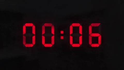 Countdown red numbers on black background Stock Footage 252009681