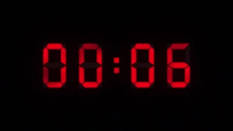 Countdown with red numbers with transparent (alpha) background Stock Footage 252009357