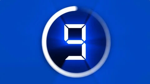 Countdown in rotating flashing circles Stock Footage 129869062