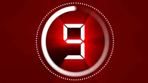 Countdown in rotating flashing circles Stock Footage 129869064