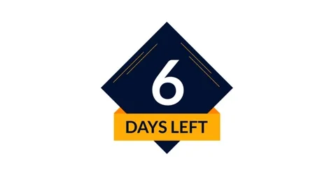 Countdown Sale 6 Days Left Stock Footage 315308643