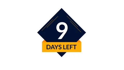 Countdown Sale 9 Days Left Stock Footage 315308656