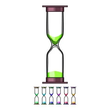 Countdown sand timer kids cartoon vector graphic Stock Illustration