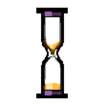 Countdown sand timer kids pixel art vector illustration Stock Illustration