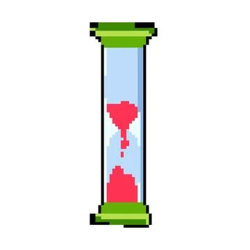 Countdown sand timer kids pixel art vector illustration Illustrazione stock
