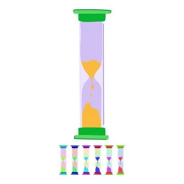 Countdown sand timer kids vector cartoon graphic Stockillustratie