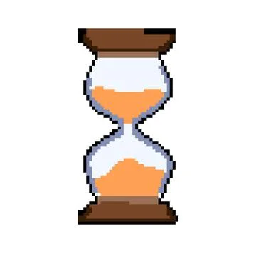 Countdown sandglass pixel art vector illustration Stock Illustration