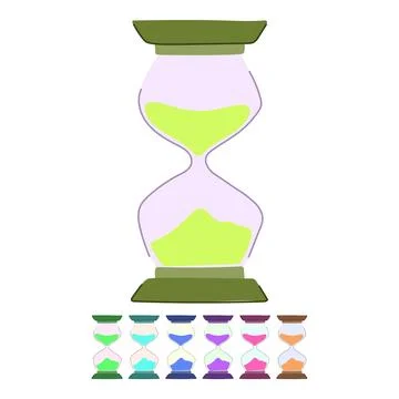 Countdown sandglass vector cartoon graphic イラスト素材