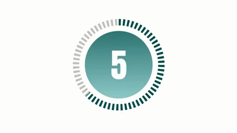Countdown Seconds Clock 4K White Minimal Background Stock Footage 317012666