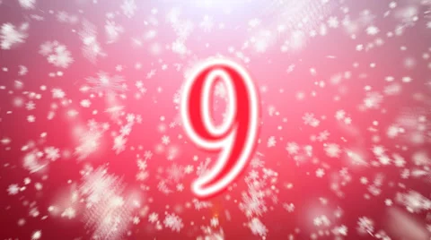 Countdown in snow falling Stock-Footage 32880675