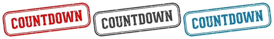 Countdown stamp. countdown rectangular stamp set isolated on white background Stock Illustration
