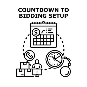 Countdown starting for bidding setup and planning Illustrazione stock
