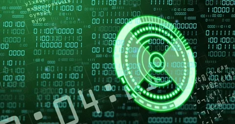 Countdown starting, HUD rotating, rings pulsing, dots moving, counter counting Stock Footage 328583930