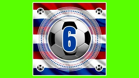 The countdown starts at 10, with a soccer ball and the Dutch flag depicted .. Stock Footage 335216281