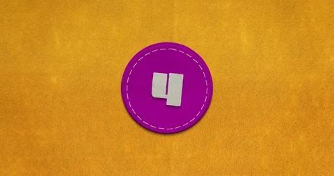 Countdown Stop-Motion-Animation. 5 seconds. Felt texture 스톡 동영상 90428392