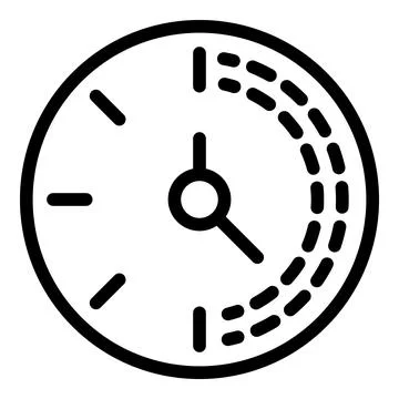 Countdown stopwatch icon, outline style Illustrazione stock