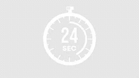 Countdown of symbolic 45 seconds graphic animation. Alpha channel Stock Footage 303232456