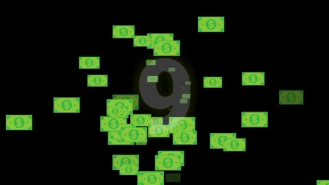 Countdown ten with banknotes Stock Footage 249495444