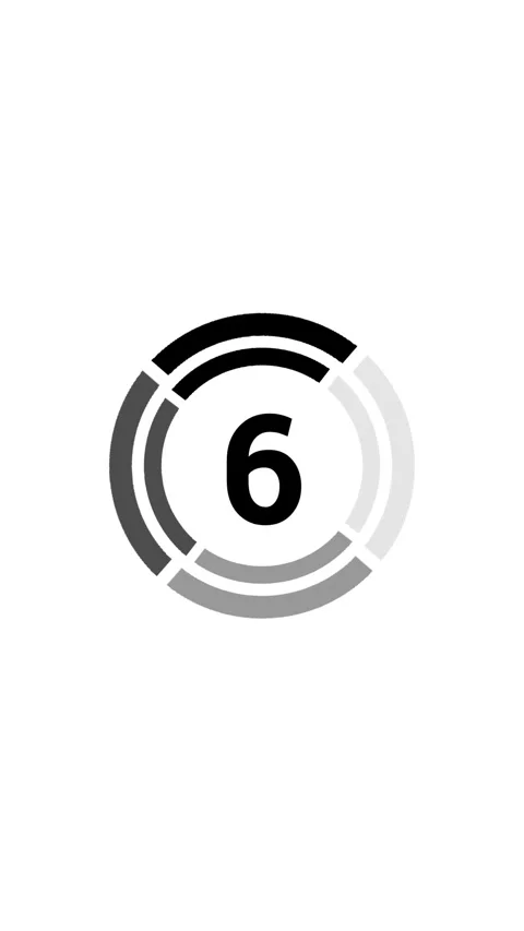 Countdown ten black circle vertical Stock Footage 313817677