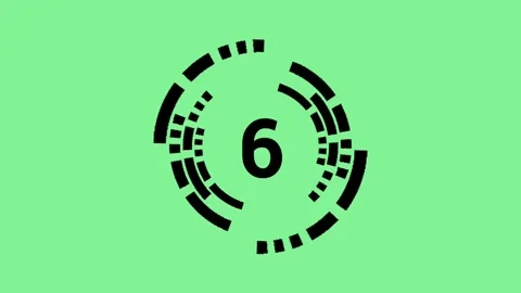 Countdown ten circle black horizontal Video stock 308139727