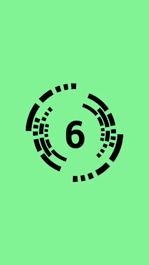 Countdown ten circle black vertical Stock Footage 308139604