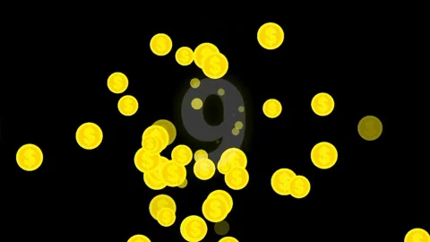 Countdown ten with coins Stock Footage 249495464