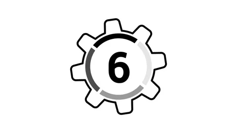 Countdown ten gear line horizontal Stock Footage 313817690