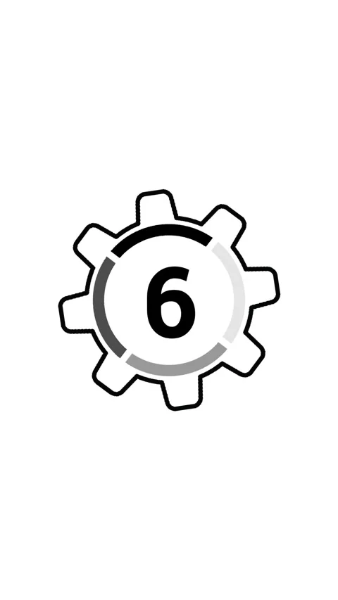 Countdown ten gear line vertical Stock Footage 313817689