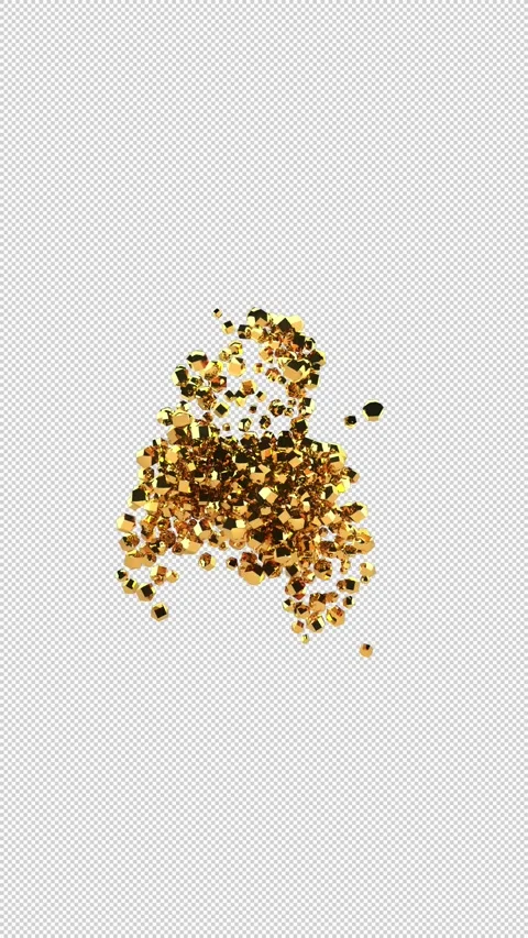 Countdown to ten, golden particles animation, vertical video, Alpha Channel Stock Footage 282433791