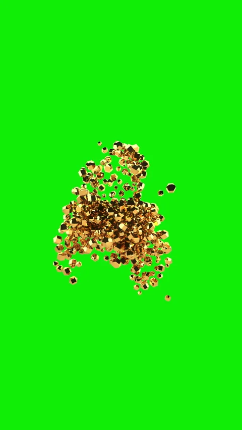 Countdown to ten, golden particles animation, vertical video, Green Screen Chrom Stock Footage 297855988