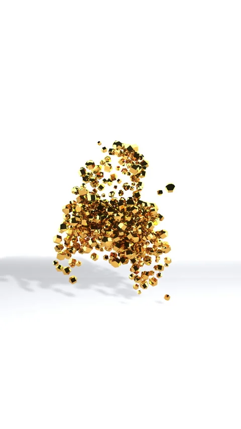 Countdown to ten, golden particles animation, vertical video, against white Stock Footage 310598528