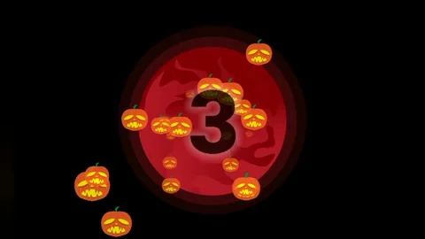 Countdown ten with a pumpkin ghost Stock Footage 248303326