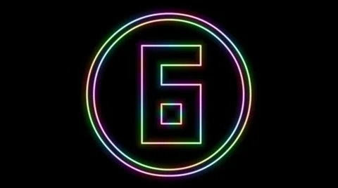 Countdown ten rainbow neon horizontal Stock Footage 307990504