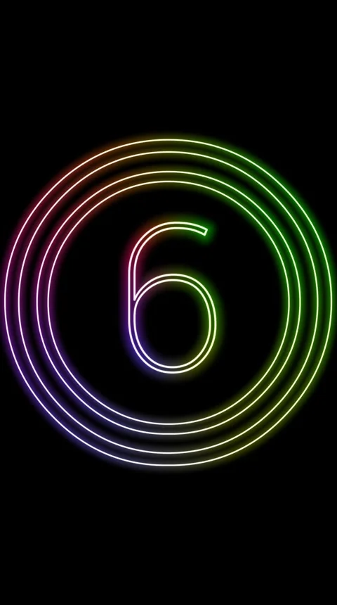 Countdown ten rainbow neon two circle Stock Footage 307990485