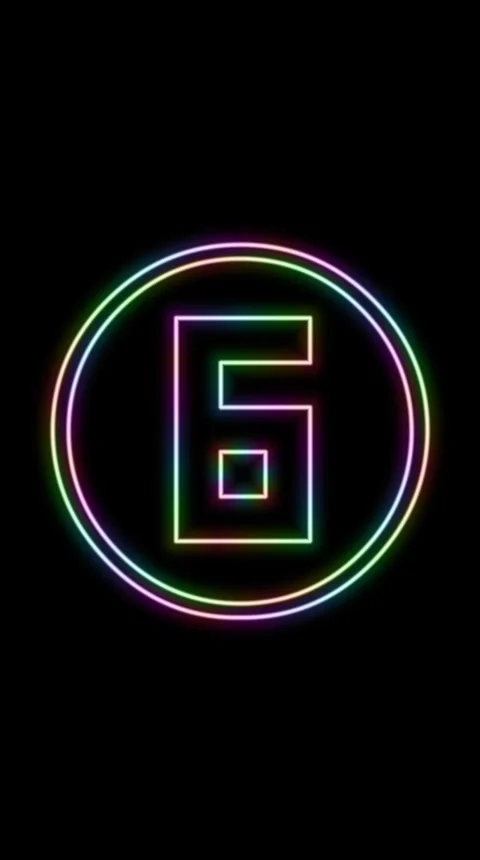 Countdown ten rainbow neon vertical Stock Footage 307990511