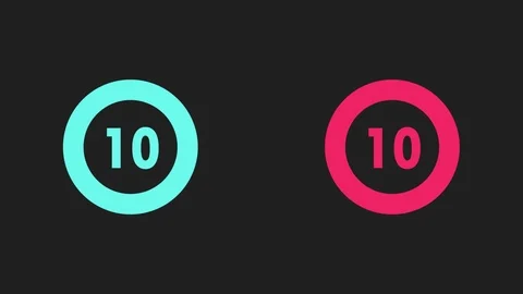 A countdown of ten seconds. Decrease of the circular scale. Stock Footage 121618324