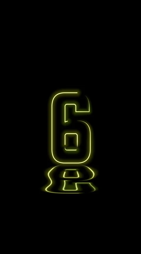 Countdown ten yellow neon Stock Footage 307990507