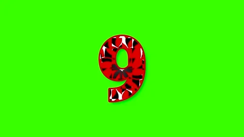 Countdown from ten to zero on bright background with striking design Video stock 334610284