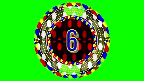 Countdown from ten to zero with bright colors and patterns 動画素材 335127910