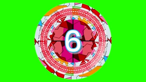 Countdown from ten to zero in colorful visual display with numbers rotating.. 스톡 동영상 335127906